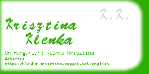 krisztina klenka business card